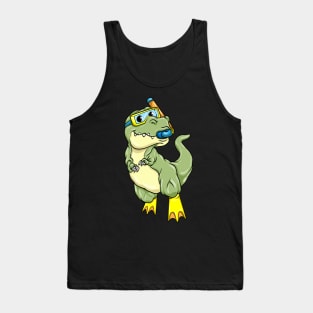 Dinosaurs at Diving with Swimming goggles Tank Top